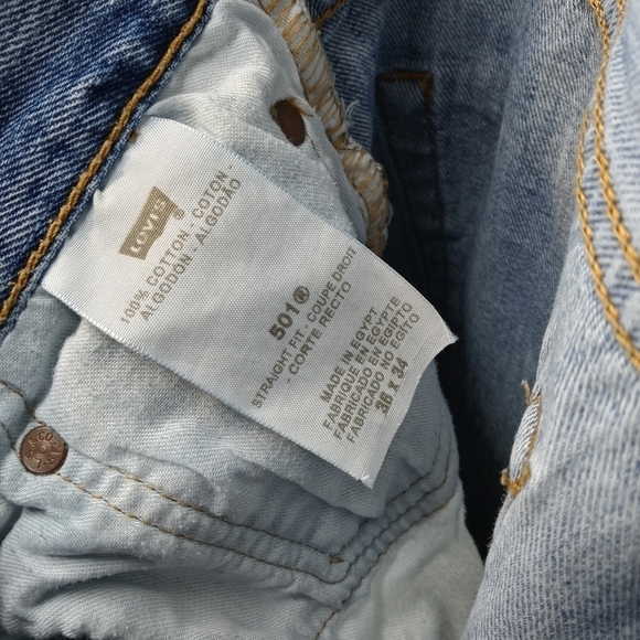 Levi's 501xx men's button fly blue jeans sz 36x34. 265 104pm - Picture 6 of 7